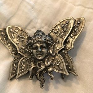Bergamot Brassworks butterfly face belt buckle